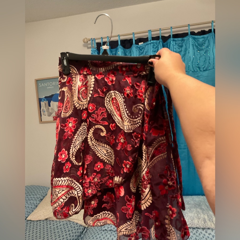 Velvet wrap skirt